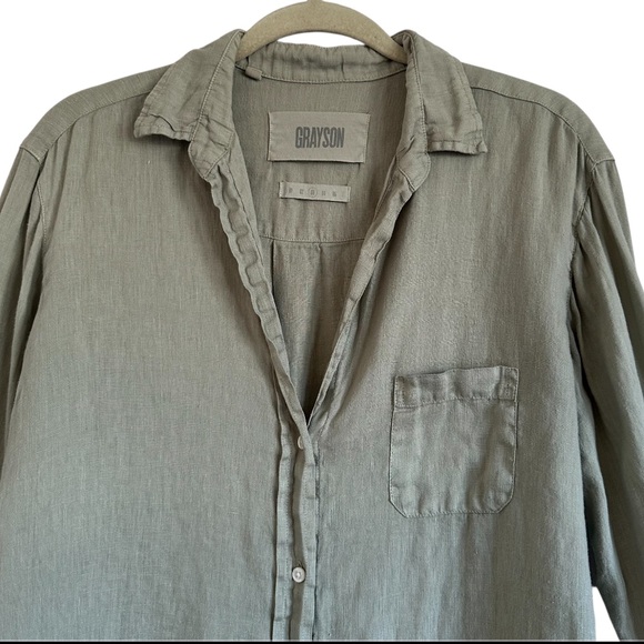 Grayson The Hero Willow Linen Button Up Shirt 3/Med - Picture 6 of 13